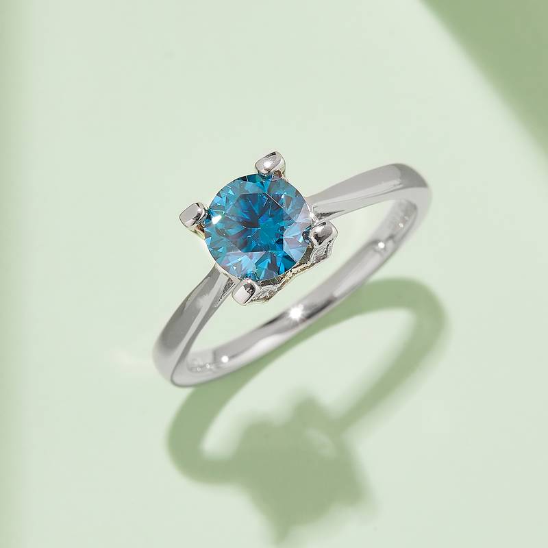 直臂V镶HWLetter字母S925银镀白金MoissaniteWomen's Ring1ctD级